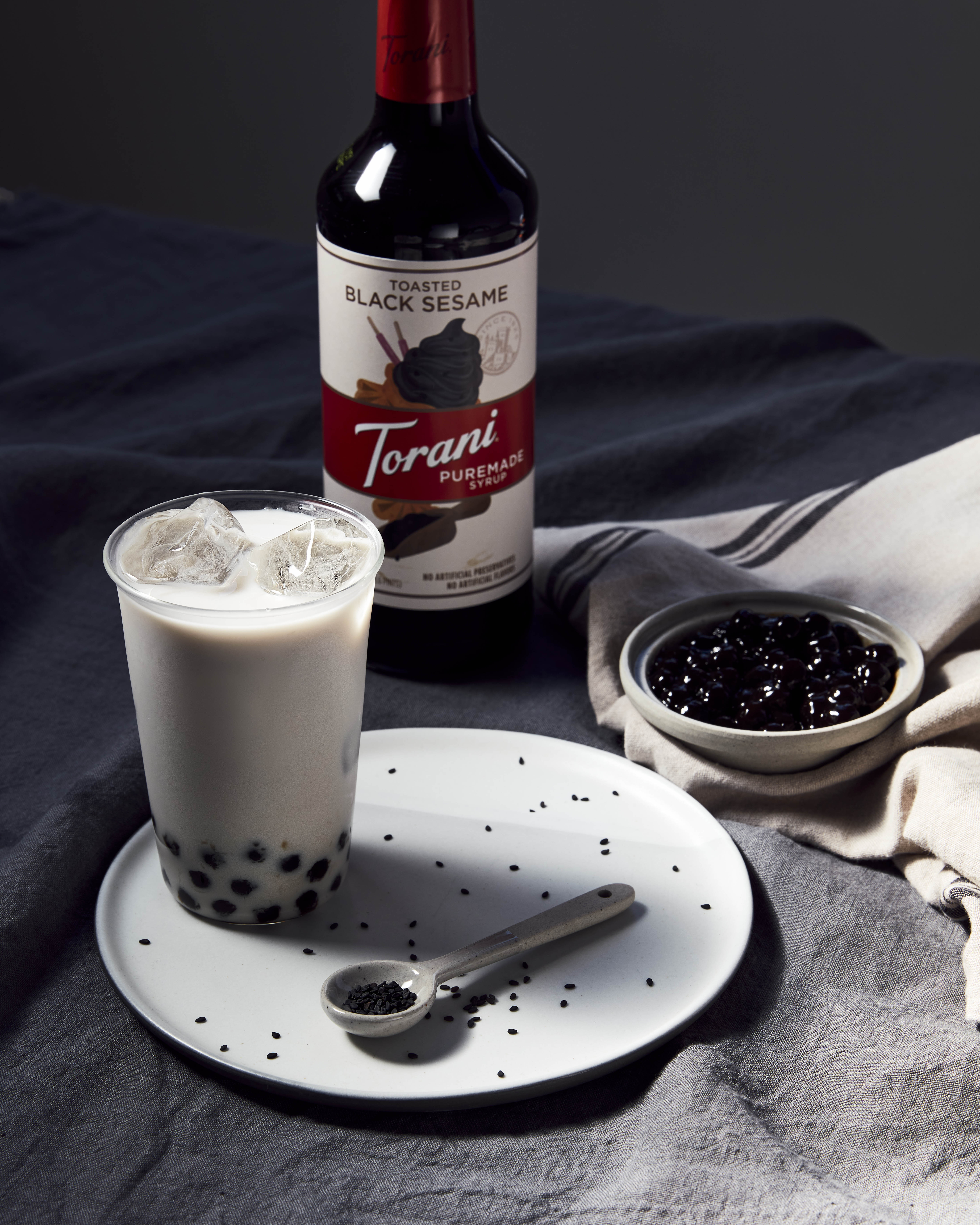 Black Sesame Boba Milk Tea