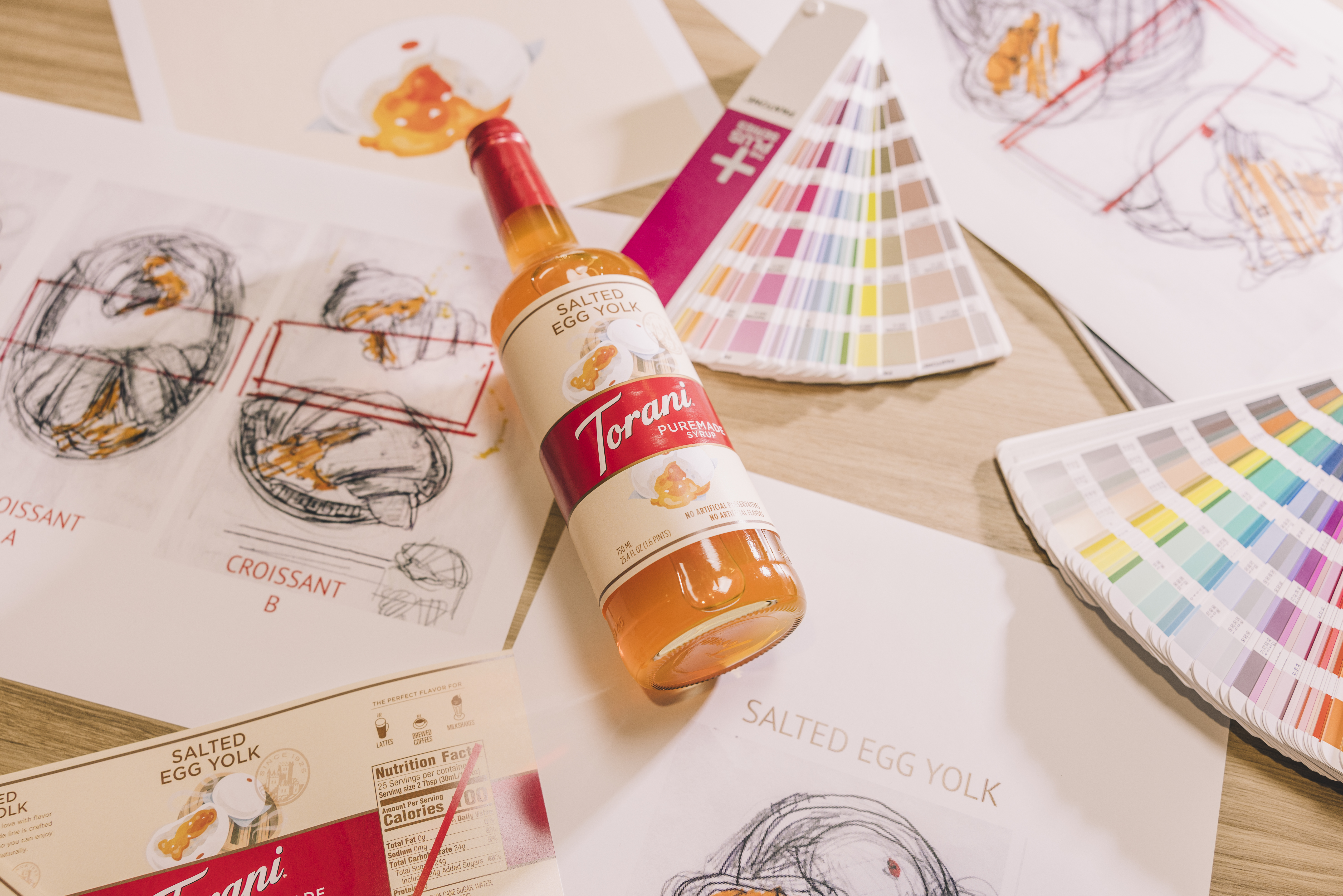 label mockups with salted egg yolk bottle