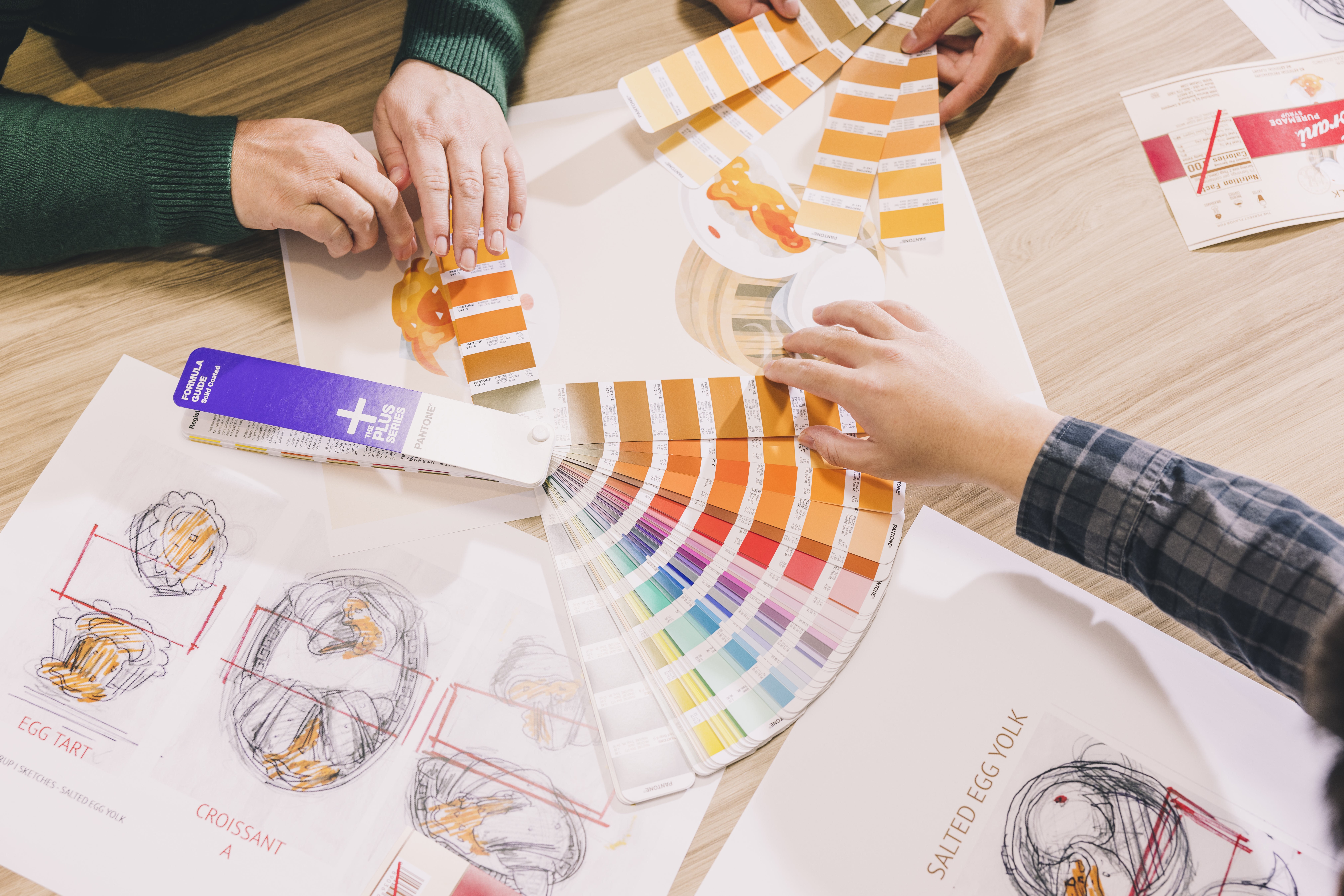 label design with color swatches
