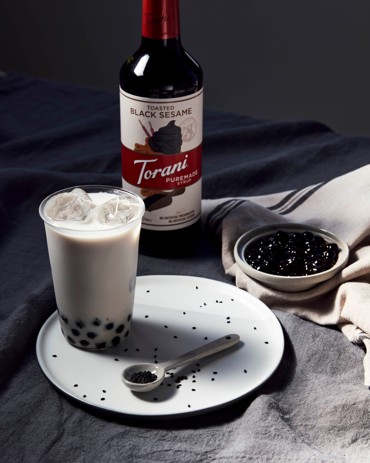 Black Sesame Boba Milk Tea
