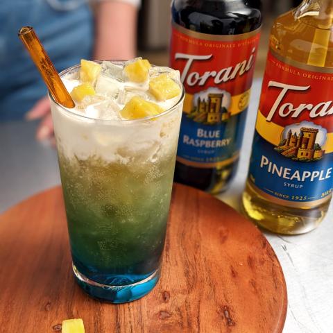 Blue Raspberry and Pineapple Energy Drink 